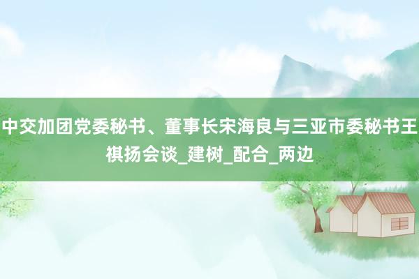 中交加团党委秘书、董事长宋海良与三亚市委秘书王祺扬会谈_建树_配合_两边