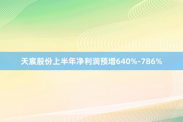 天宸股份上半年净利润预增640%-786%