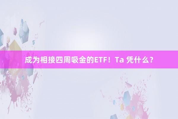 成为相接四周吸金的ETF！Ta 凭什么？