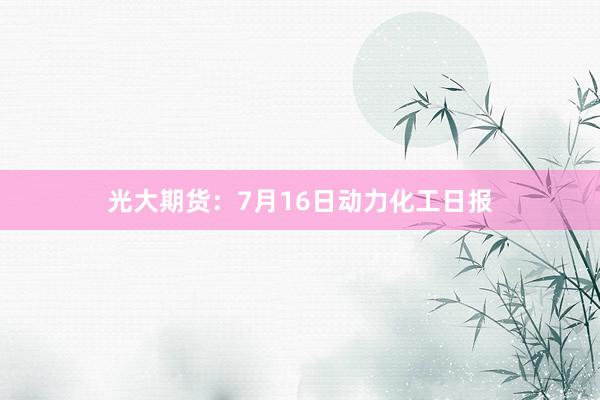 光大期货：7月16日动力化工日报