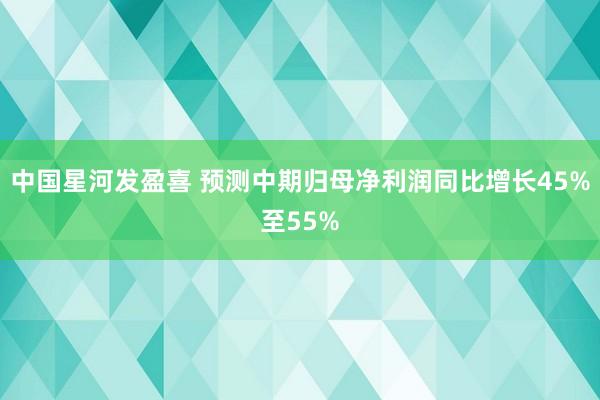 中国星河发盈喜 预测中期归母净利润同比增长45%至55%