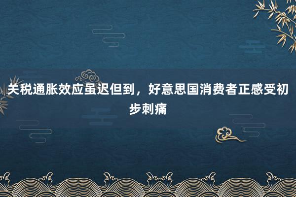 关税通胀效应虽迟但到，好意思国消费者正感受初步刺痛