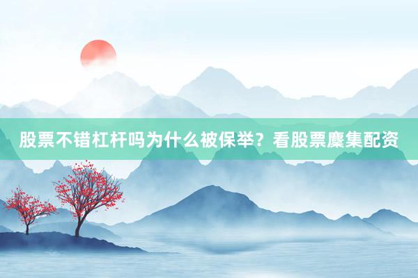 股票不错杠杆吗为什么被保举？看股票麇集配资