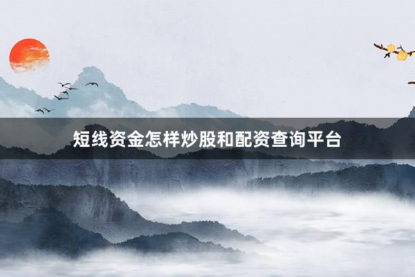 短线资金怎样炒股和配资查询平台