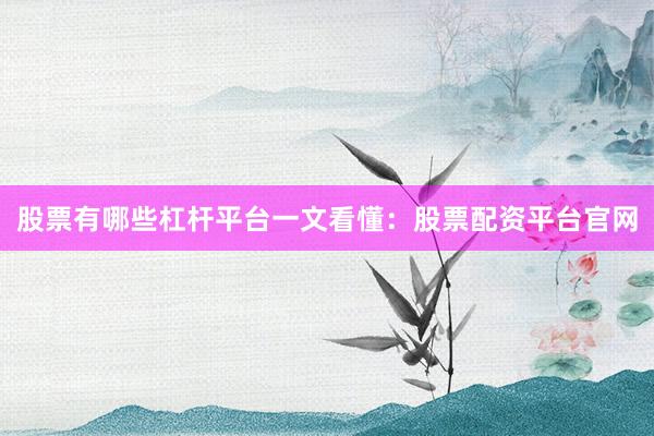 股票有哪些杠杆平台一文看懂：股票配资平台官网