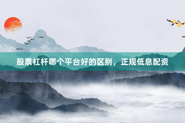 股票杠杆哪个平台好的区别，正规低息配资