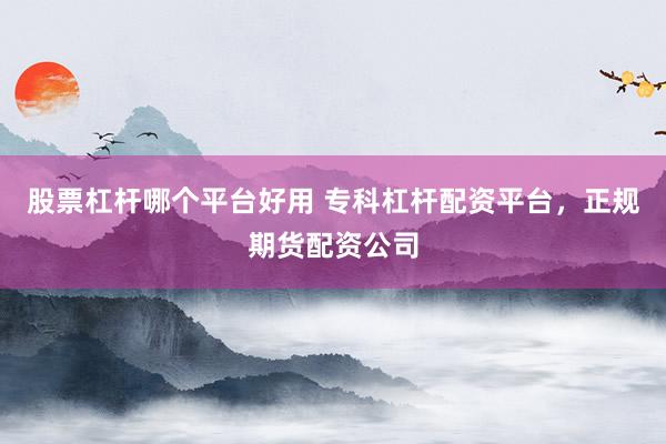 股票杠杆哪个平台好用 专科杠杆配资平台，正规期货配资公司