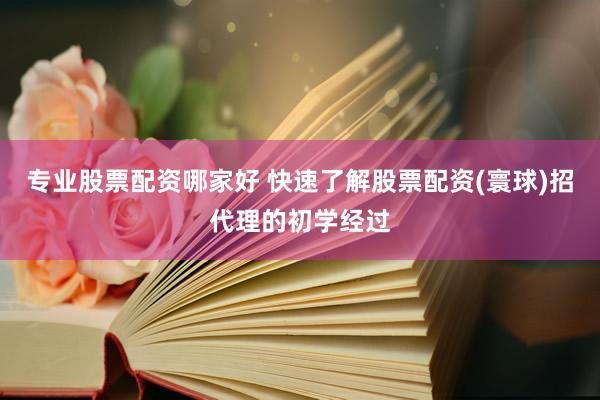 专业股票配资哪家好 快速了解股票配资(寰球)招代理的初学经过