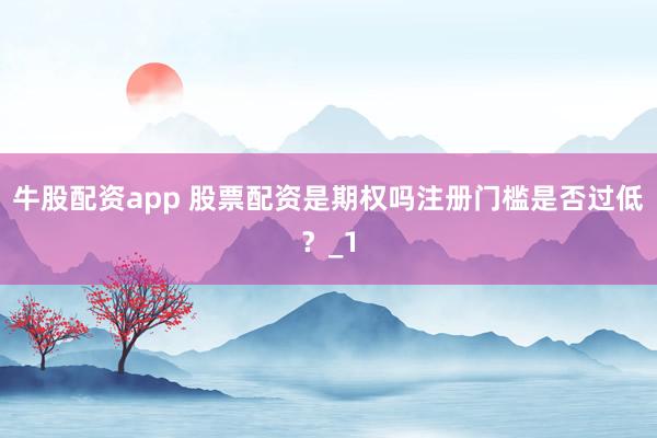 牛股配资app 股票配资是期权吗注册门槛是否过低？_1