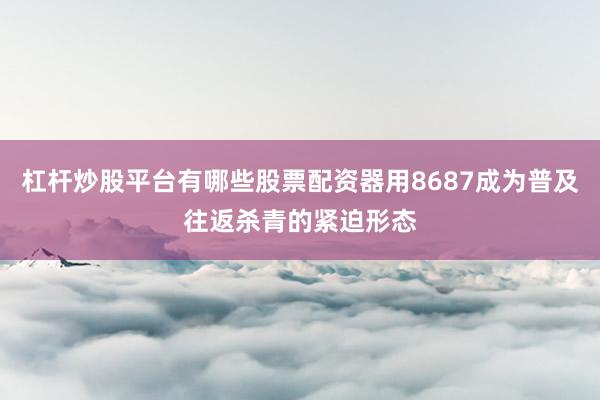 杠杆炒股平台有哪些股票配资器用8687成为普及往返杀青的紧迫形态