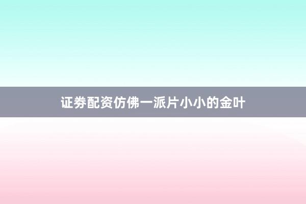 证劵配资仿佛一派片小小的金叶