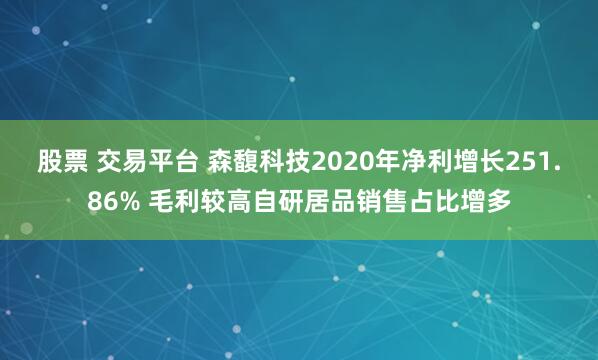 股票 交易平台 森馥科技2020年净利增长251.86% 毛利较高自研居品销售占比增多