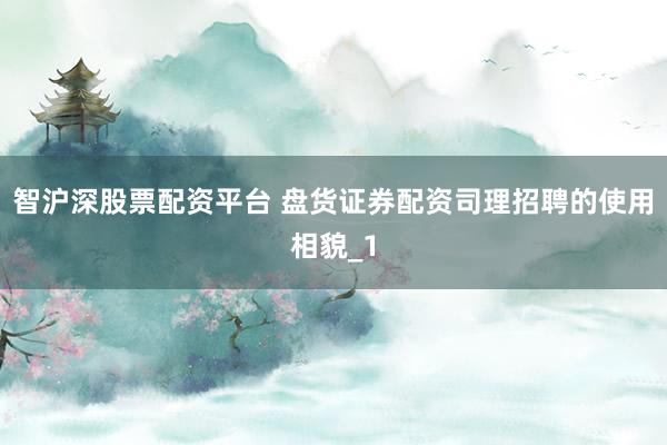 智沪深股票配资平台 盘货证券配资司理招聘的使用相貌_1