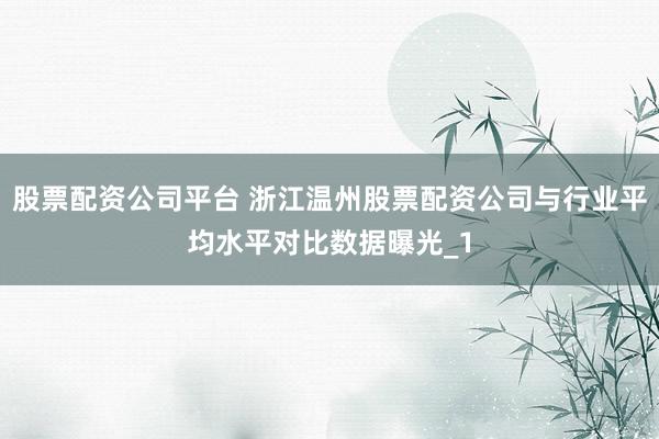 股票配资公司平台 浙江温州股票配资公司与行业平均水平对比数据曝光_1