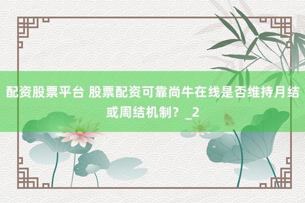 配资股票平台 股票配资可靠尚牛在线是否维持月结或周结机制？_2