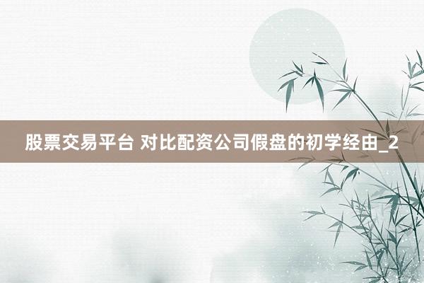 股票交易平台 对比配资公司假盘的初学经由_2