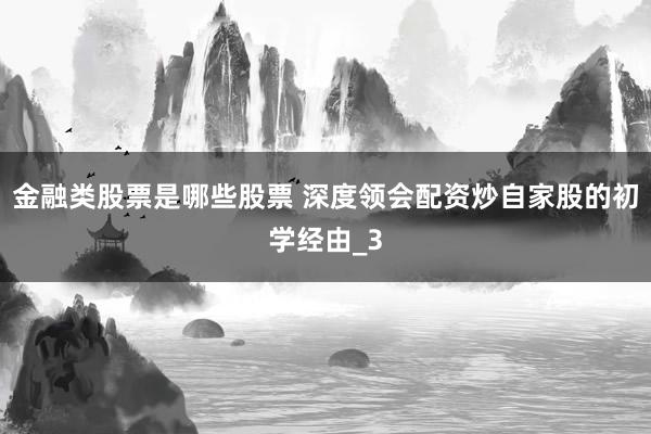金融类股票是哪些股票 深度领会配资炒自家股的初学经由_3