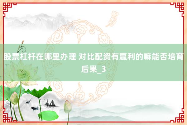 股票杠杆在哪里办理 对比配资有赢利的嘛能否培育后果_3