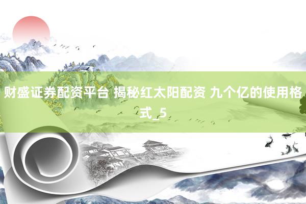 财盛证券配资平台 揭秘红太阳配资 九个亿的使用格式_5