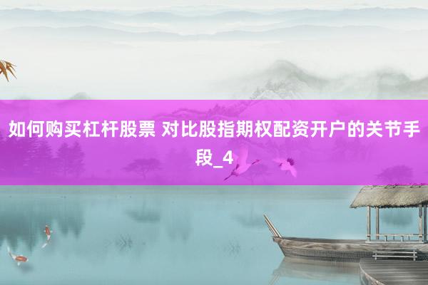 如何购买杠杆股票 对比股指期权配资开户的关节手段_4