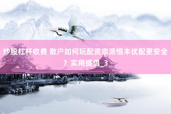 炒股杠杆收费 散户如何玩配资宗派恒丰优配更安全？实用提倡_3