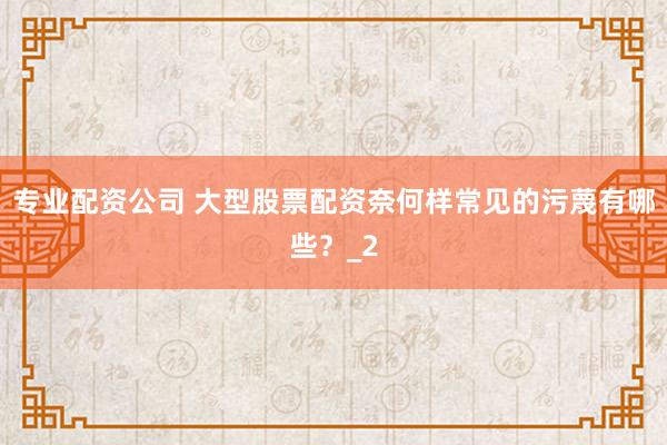专业配资公司 大型股票配资奈何样常见的污蔑有哪些？_2