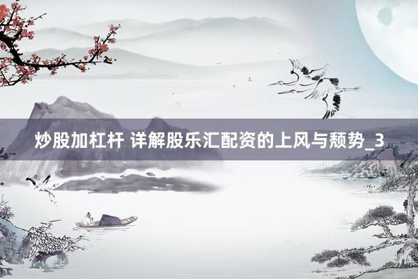 炒股加杠杆 详解股乐汇配资的上风与颓势_3
